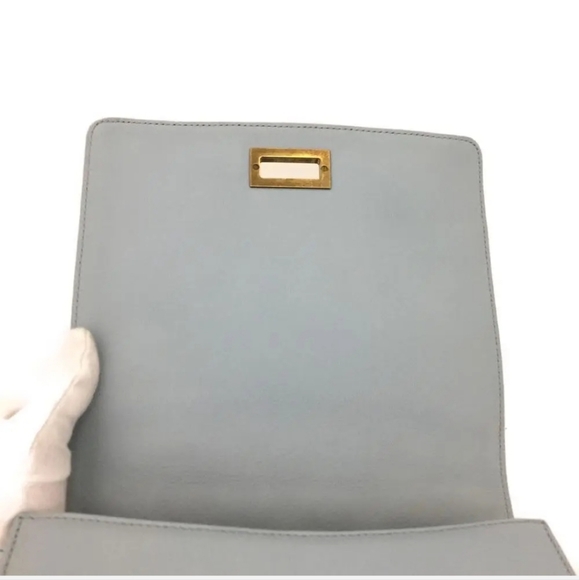 CHANEL Light Blue Quilted Lambskin 2 Way Shoulder Handbag Lambskin Leather - Picture 7 of 9